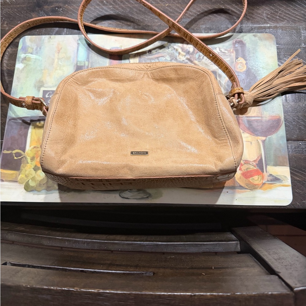 Brahmin tan bag.